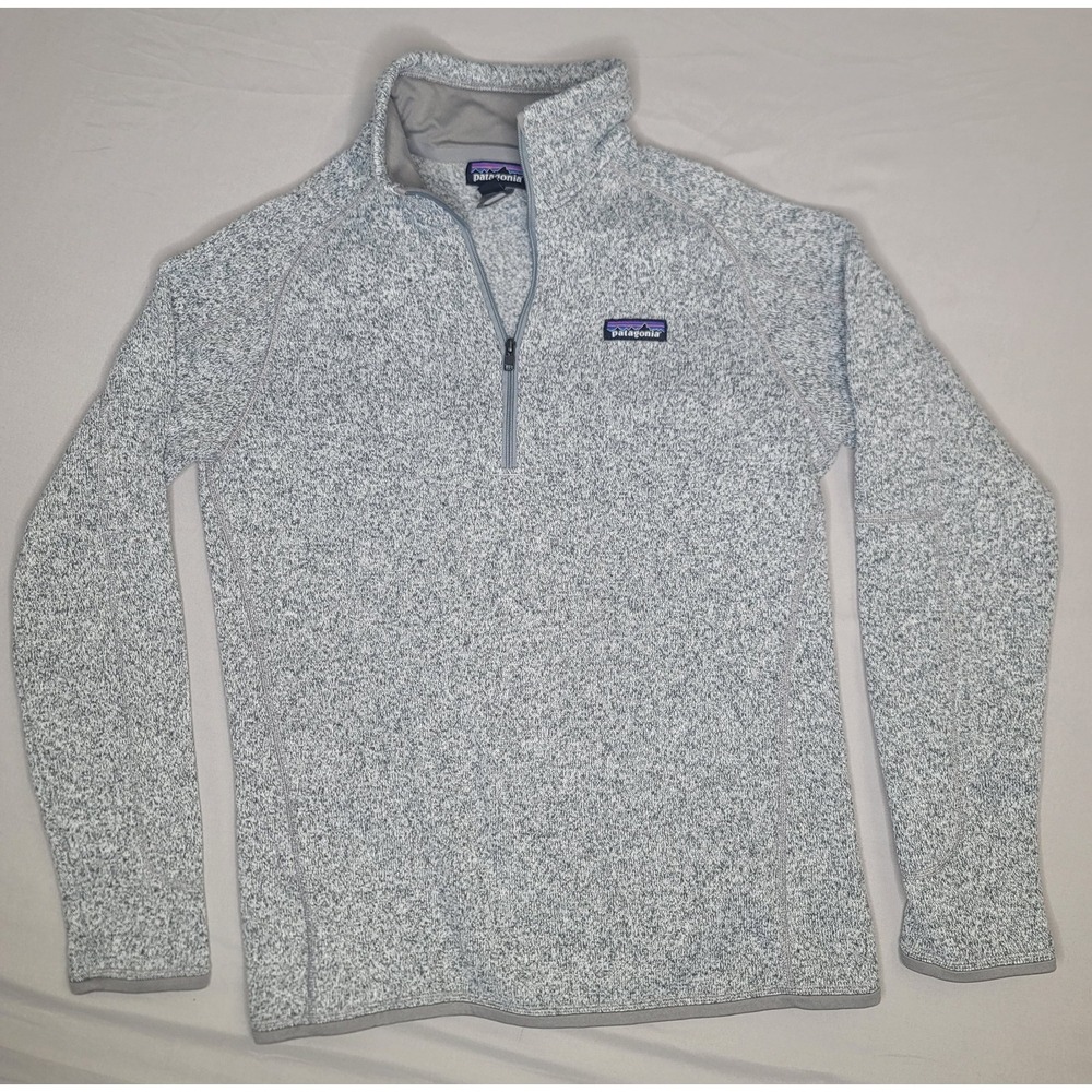 Patagonia Better Sweater 1/4 Zip Womens Large Gray Fleece Pullover Worn Wear - Picture 11 of 12